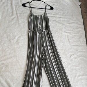 Guess Black and White Striped Jumpsuit